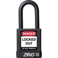 Zing ZING RecycLock Safety Padlock, Keyed Different, 1-1/2" Shackle, 1-3/4" Body, Black, 7036 7036